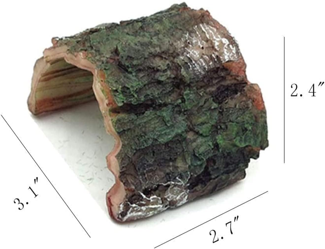 Betta Log Resin Hollow Tree Trunk Ornament, Aquarium Hideout Reptile Cave Ornament Terrarium Fish Tank Decoration-(4Pcs)