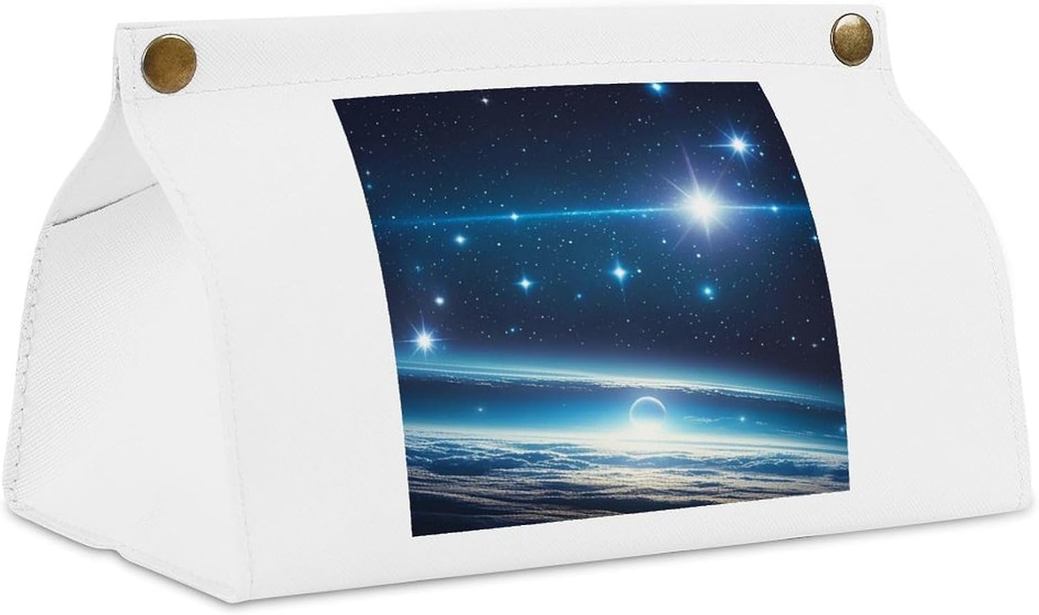 Decorative PU Tissue Paper Holder Astronomical Art Printed Tissue Box Cover Napkin Tissues Organizer Home Decor for Bathroom Night Stands Desk Car Dining Table
