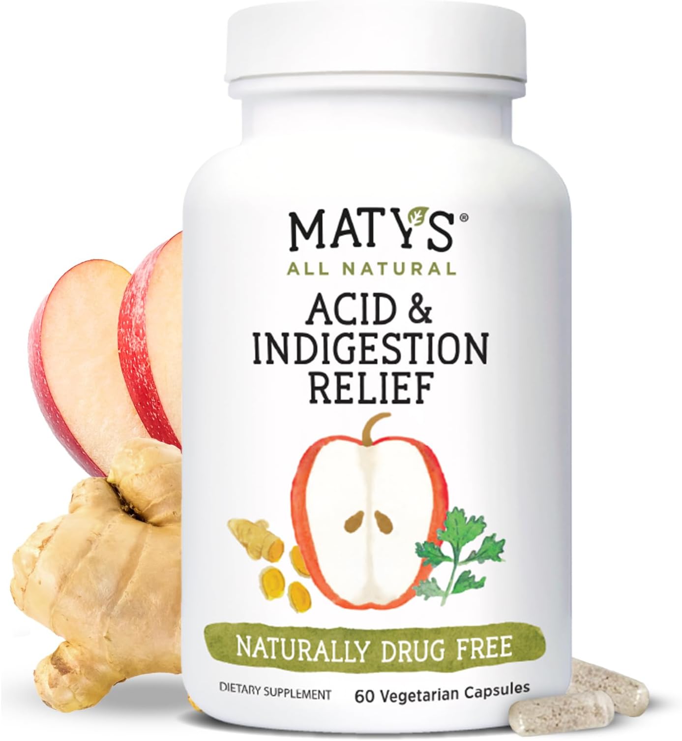 Matys Acid & Indigestion Relief Capsules, Safe Antacid