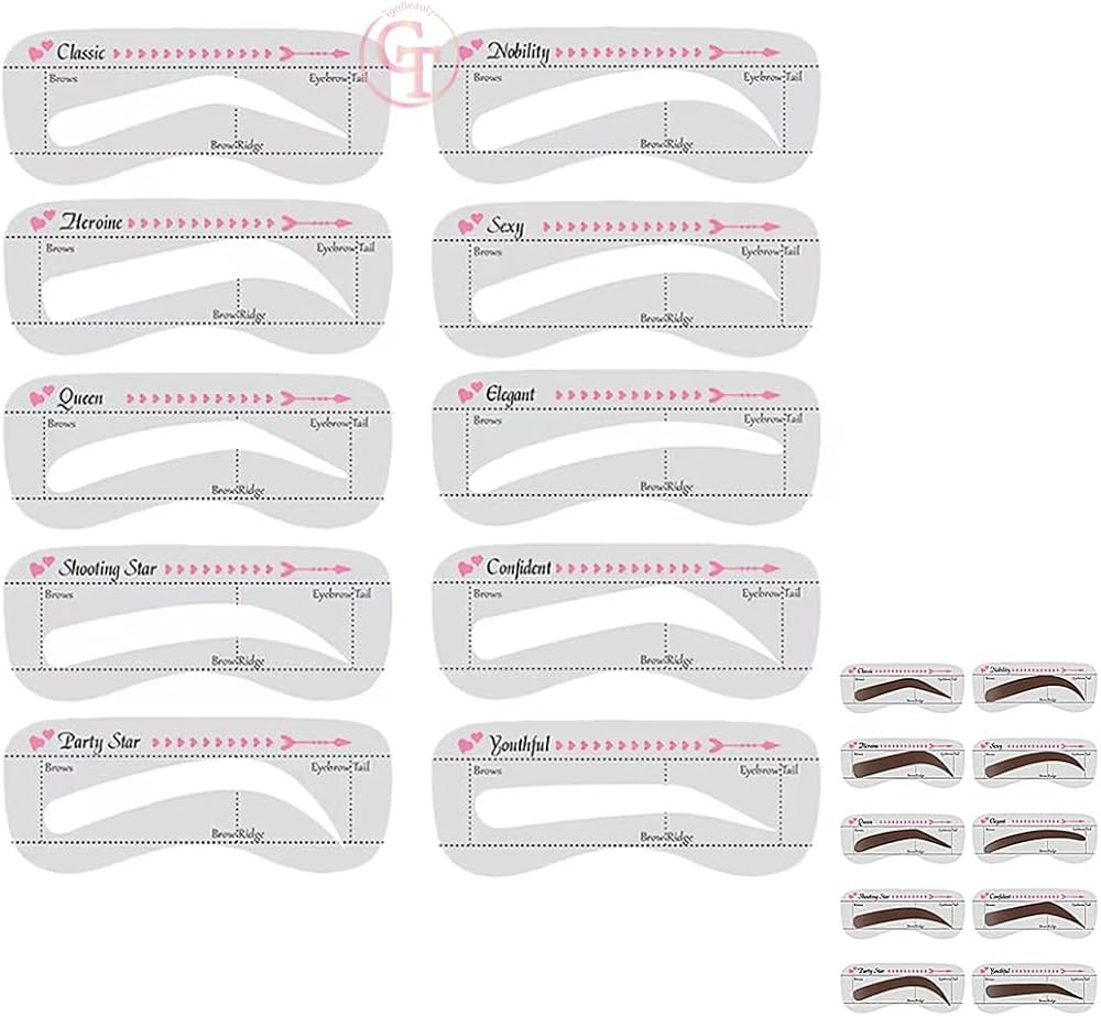 amazon-com-tgobeauty-10pcs-set-eyebrow-stamp-stencil-kit-eyebrow-stencils-reusable-silicone-eyebrow-shape-makeup-aid-balance-template-makeup-measurement-tattoo-ruler-10pcs-set-beauty-personal-care