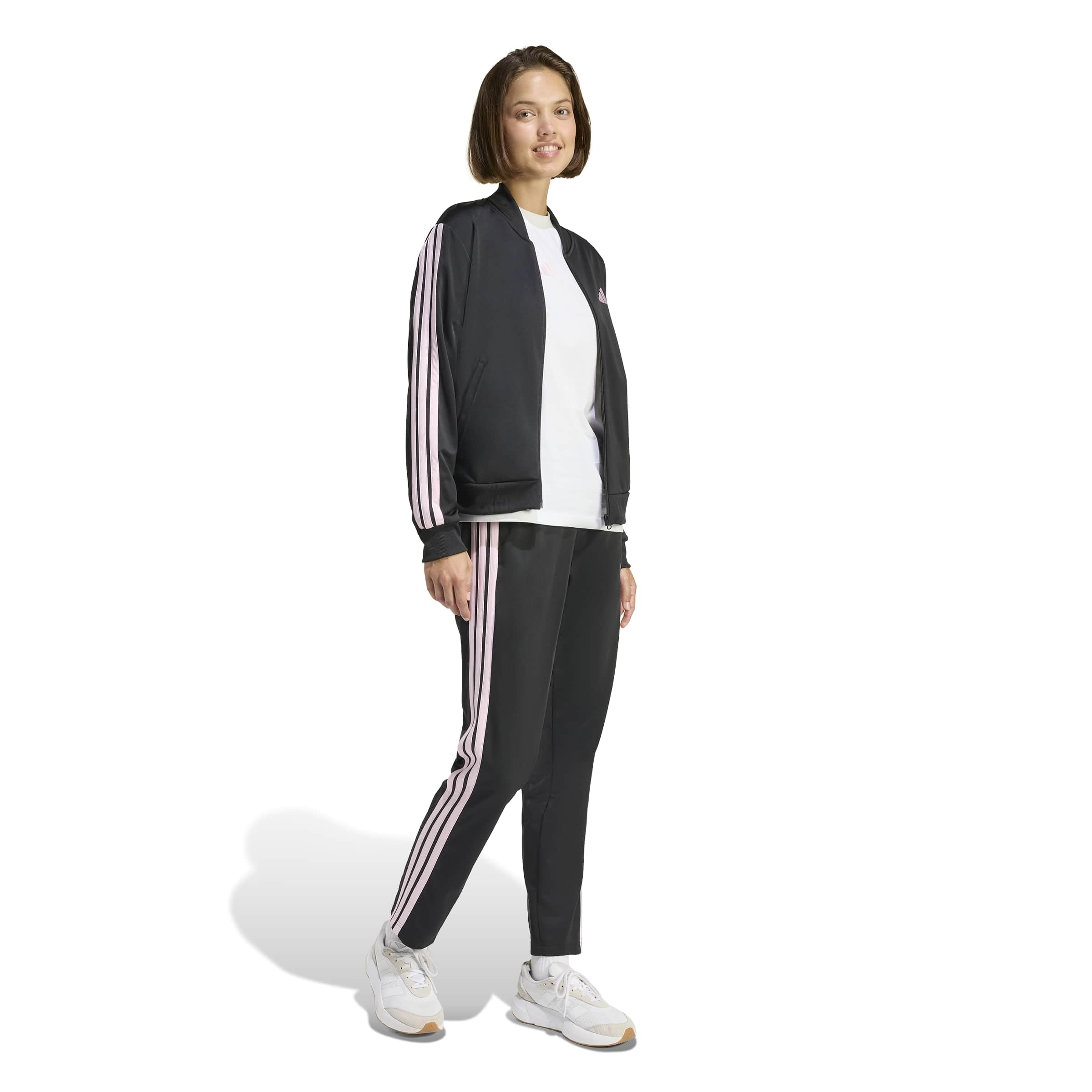 adidas Kobiety Essentials 3-Stripes Track Suit, black/clear pink, S