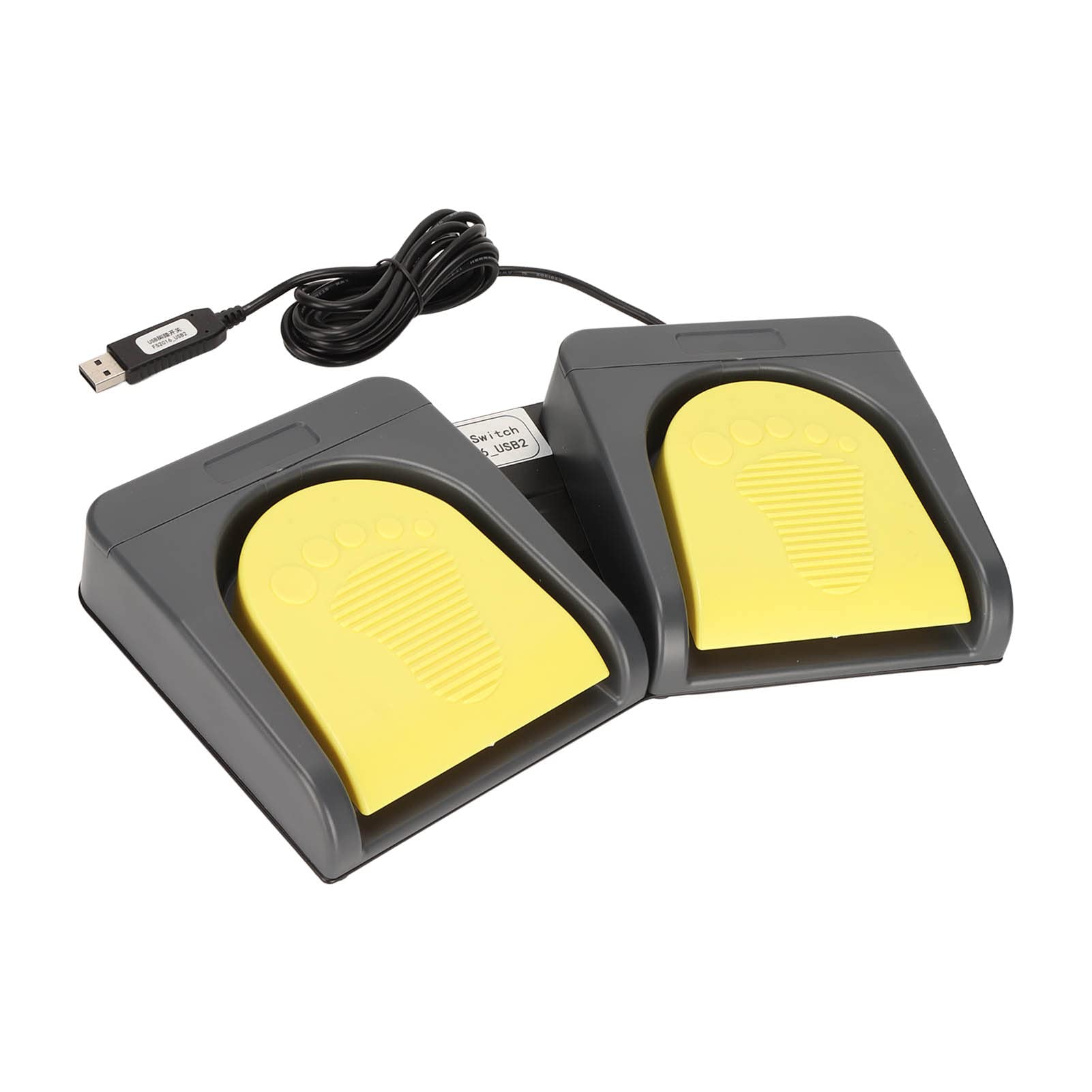 Elprico Pedal de Pie USB, Interruptor de Pie Doble Interruptores Mecánicos de Dos Pedales Controlador Midi Interruptor de Pie Doble USB Programable