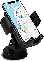 Tizum Car Mobile Phone Holder Stand Mount for Dashboard & Windshield| Ergonomic 360° Rotatable, Adjustable Height & Angle| Super Strong Vacuum Suction, One-Click Release, Fits up to 6.9 Inch Devices