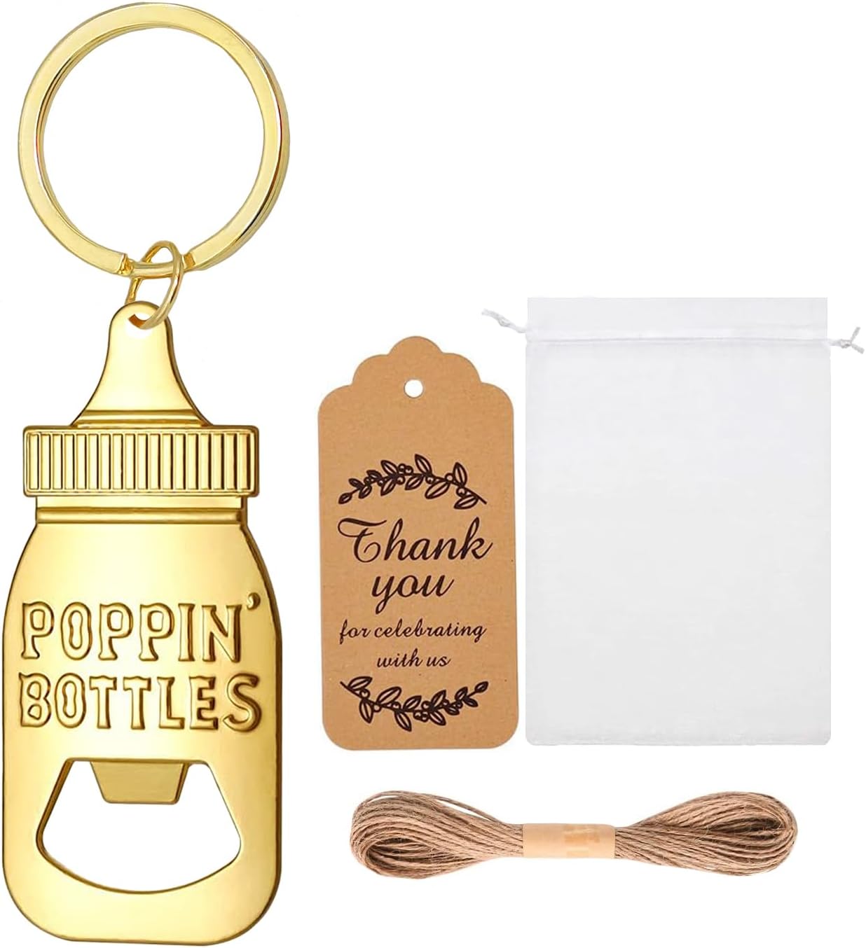 20 Sets JSIXASO Keychain Bottle Openers for Birthday Party, Wedding Favors, Baby Shower Party Favors