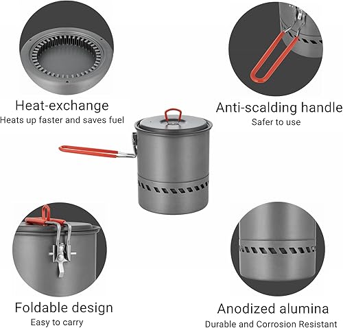 Miniatura 2 de Bulin Pote al aire libre del campamento del cambiador de calor del pote que cocina que acampa con la estufa de gas que acampa 380