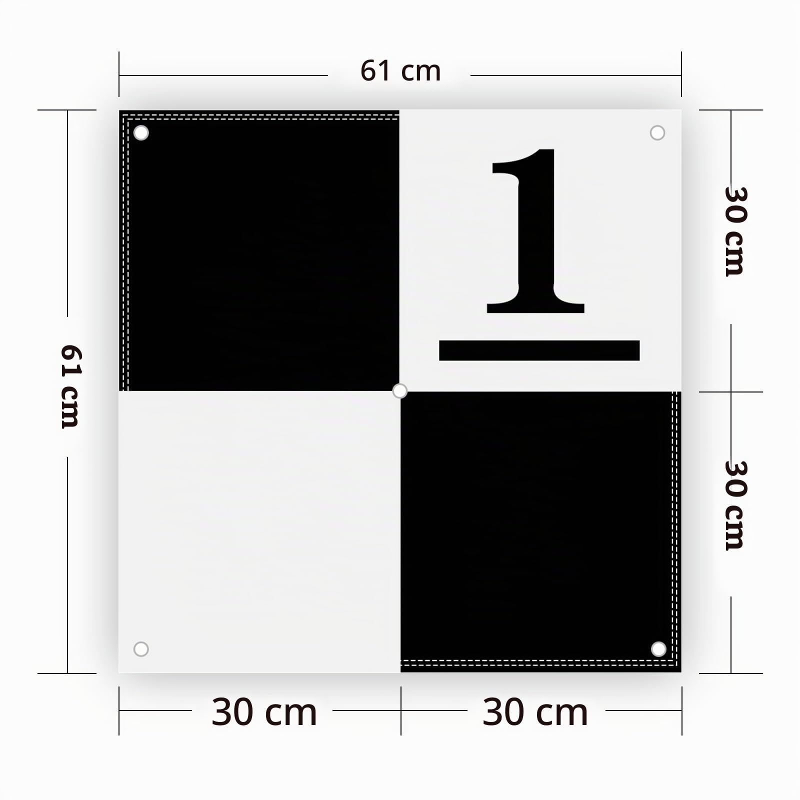 Lot de 10 Points de contrôle au Sol pour Drone GCP, œillet Central numéroté de 0 à 9, 61 x 61 cm, marqueur d'antenne Noir/Blanc pour cartographie et arpentage compatibles Pix4D