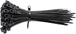 Plastic Cable Ties with Screw Holes (100 Pack) 8 Inch Mount Head Electrical Zip Ties 40 LBS-Black