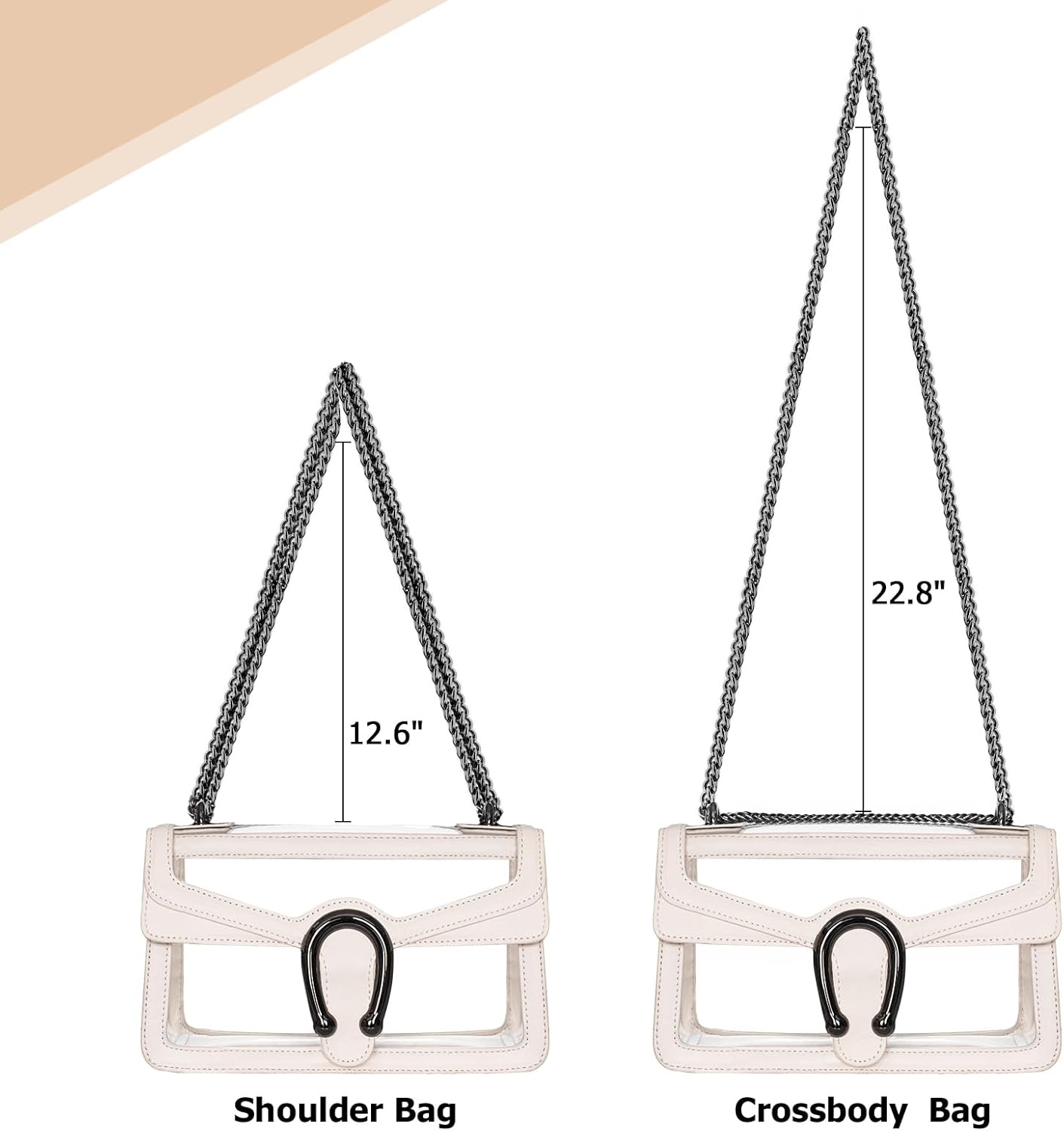 Joryin Women's Stadium Approved Crossbody Bag for Women, Small Clear Bag Shoudler Purse with Chain Strap - Image 4