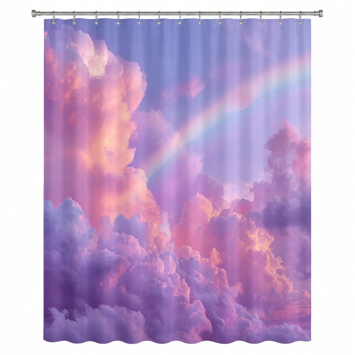 Generico Tenda Doccia 240x200 cm Viola Antimuffa e Impermeabile Poliestere