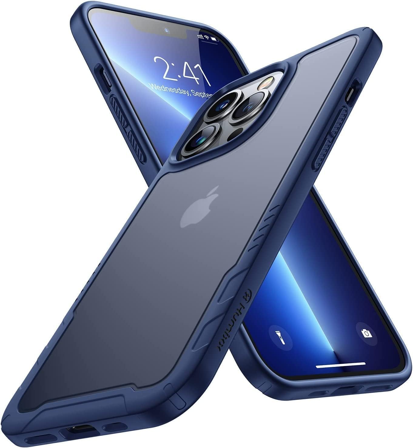 Humixx 2023 Upgraded Design for iPhone 13 Pro Case, [Mil-Grade Drop Tested] Shockproof Hard Translucent Matte Case with Non-Slip Soft Edge, Slim Fit Protective Case for iPhone 13 Pro 6.1 Inch - Blue