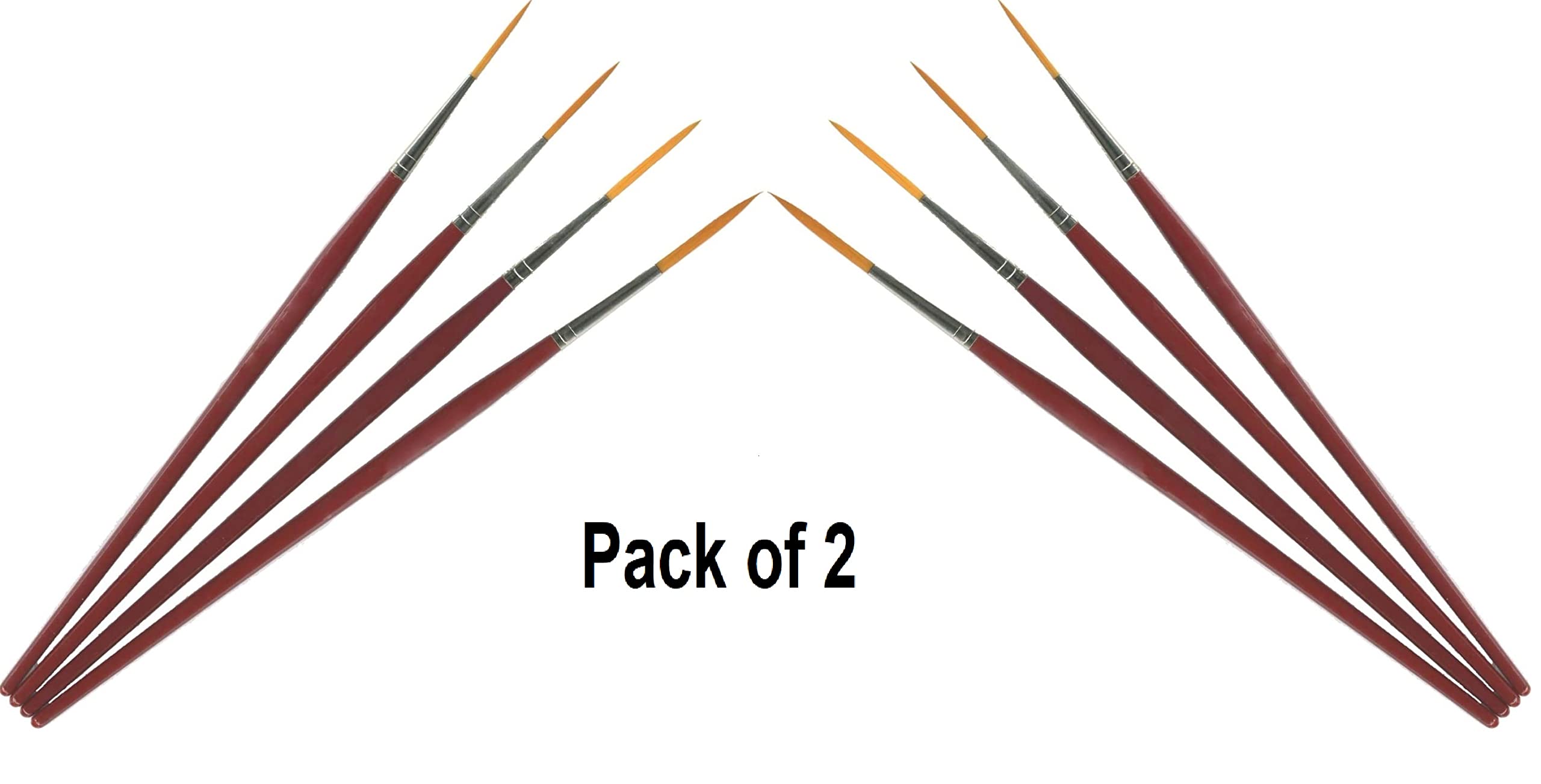 Juego de 2 pinceles de aparejador (8 pinceles), tamaños 0, 1, 2, 3, pinceles profesionales para detalles finos, asas ergonómicas, ideal para artistas, suministros de pintura acrílica