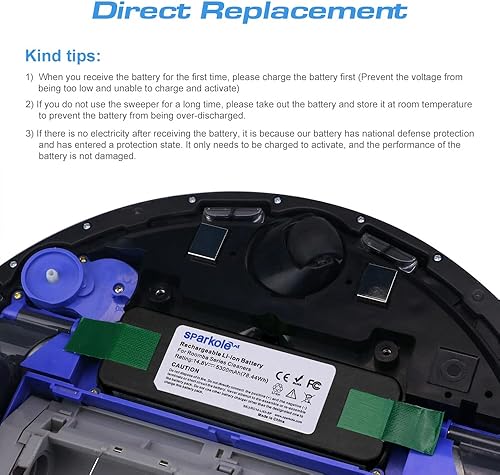Miniatura 7 de Batería de iones de litio de larga duración de 5300 mAh compatible con iRobot Roomba 500 600 700 800 Series 880 770 650 655 870 760 780 790 645 595
