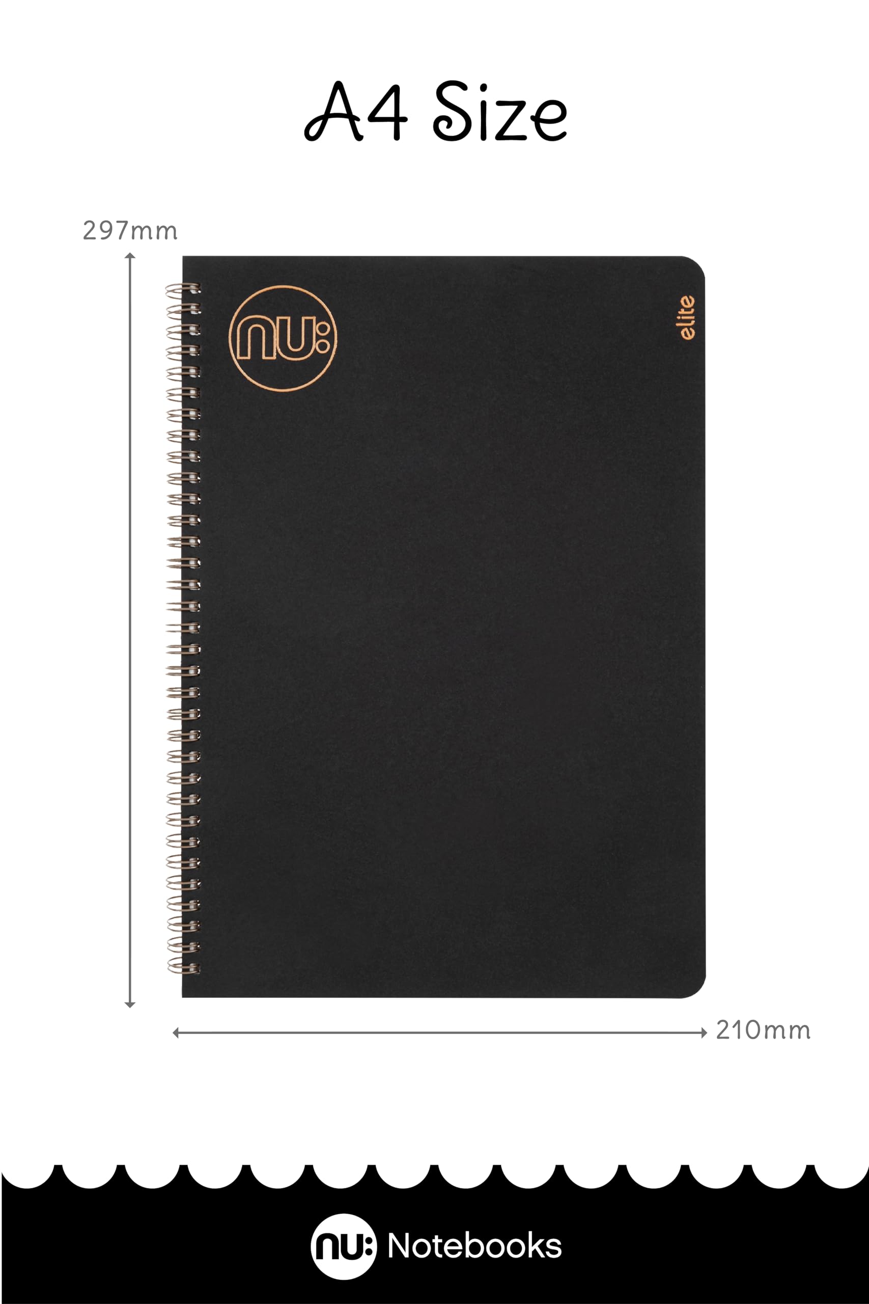 nu: Notebooks - Kraft Range - Black Wire Bound A4 Notebook - Stationery Notebooks - Professional Notepad - Multipack of 3 - Image 3