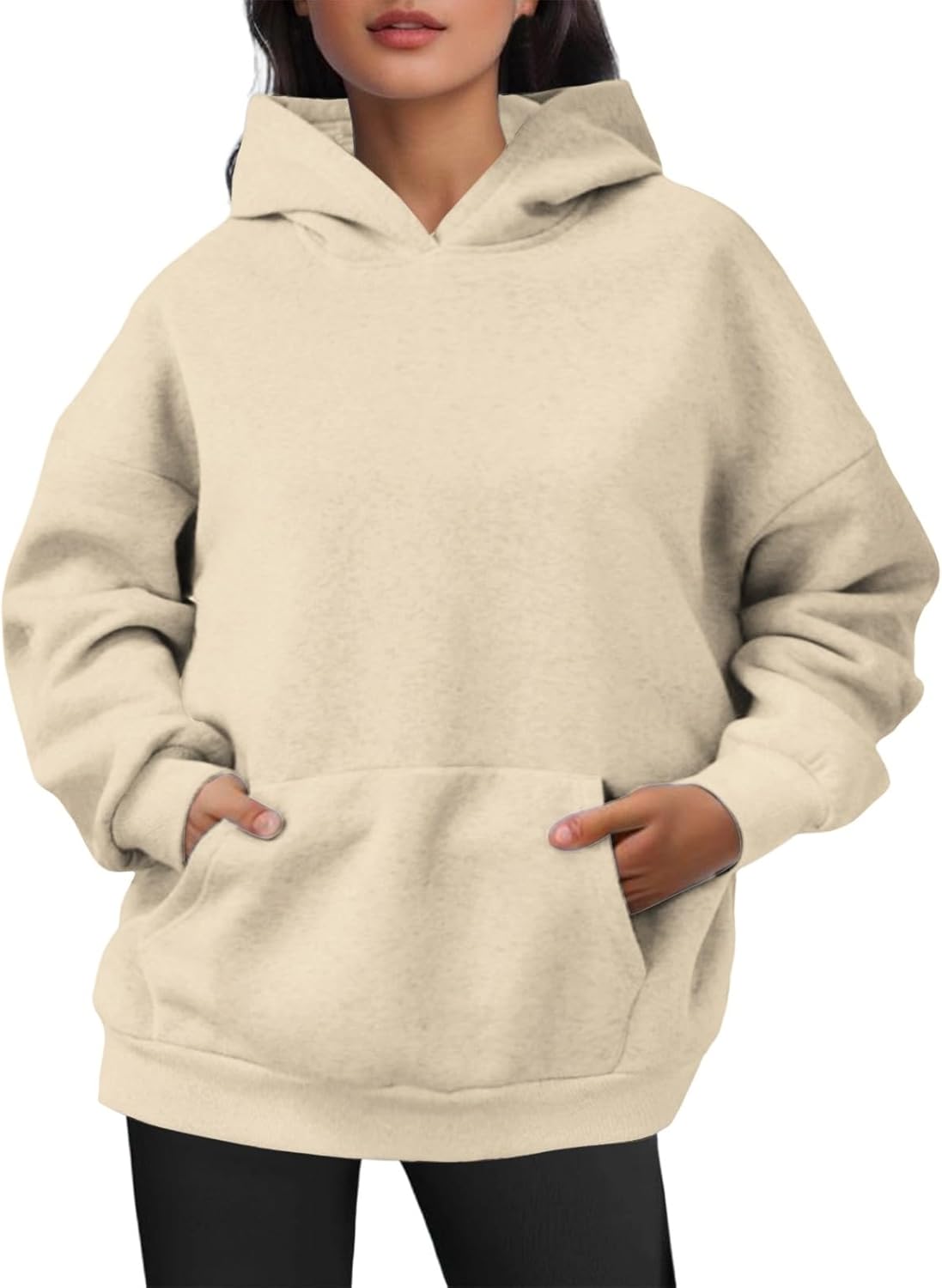 Oversized Sweatshirt for Women Fall Fashion 2025 Trendy Pullover Hooded Tops with Pocket Long Sleeve Cute Hoodie Clothes
