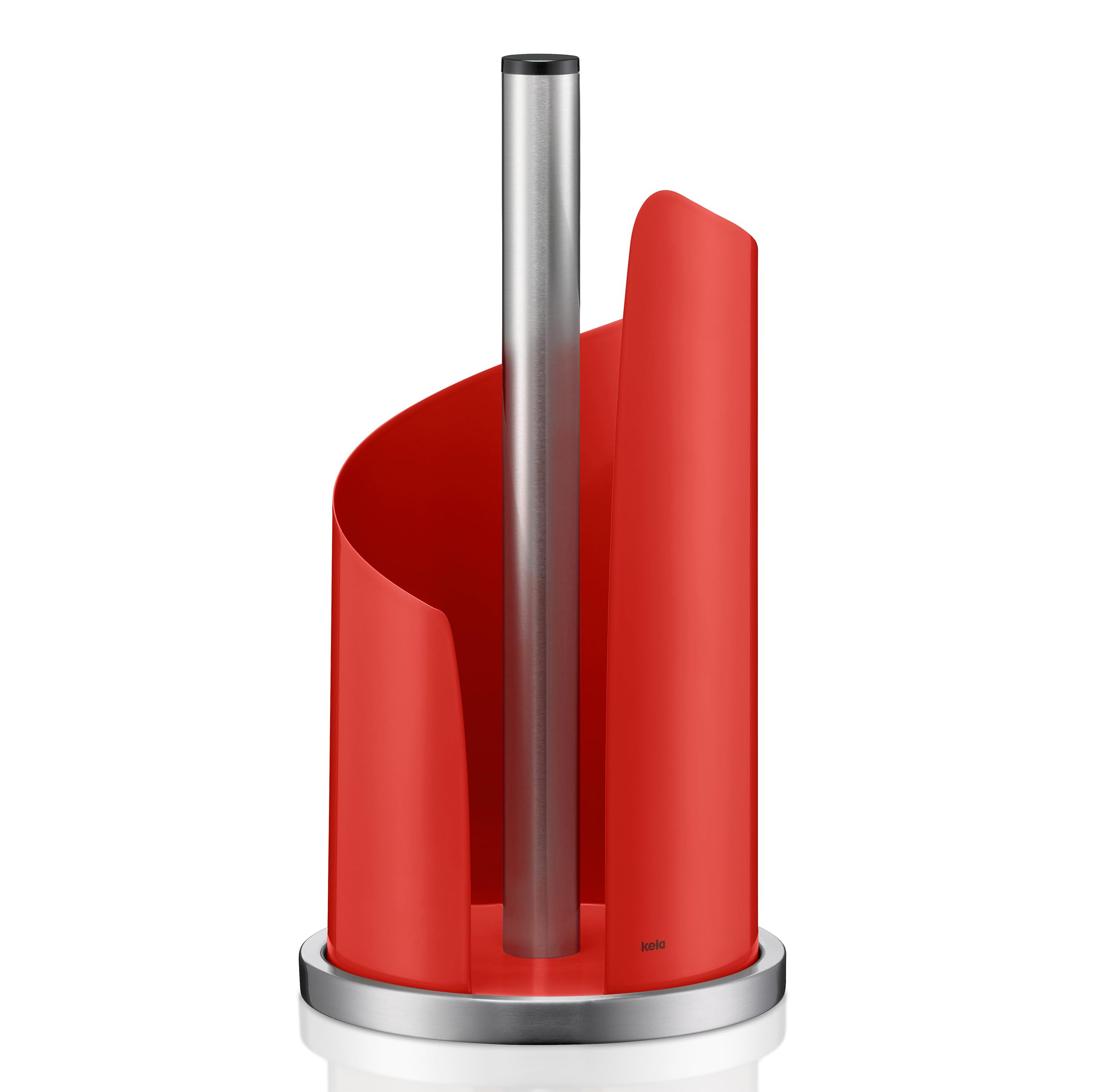 kela Standing Paper Towel Holder, for Thick Rolls Kitchen Paper Holder 32 cm High, Stella, Stainless Steel/Metal Red - Image 4