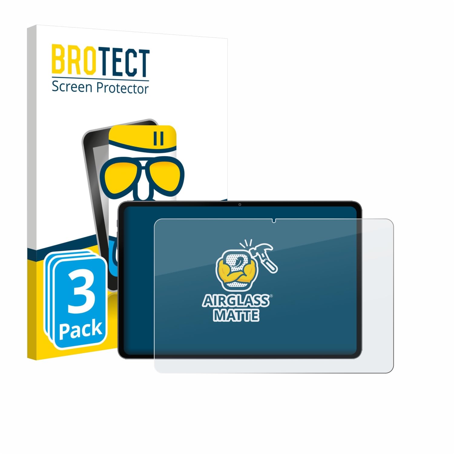 brotect 3 Pezzi Pellicola Vetro per Alldocube iPlay 70 Pad Pro | Opaca Protezione Schermo Made in Germany, Anti-Riflesso Durezza 9H Anti-Graffio