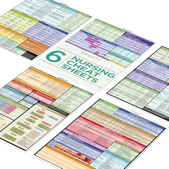 Nursing Cheat Sheets by Tribe RN - 6 Heavy Duty Medical Reference Cards for Nurses and Students - Includes General Med, Labs, Medical Spanish, Newborn, NICU, OB/L&D, Pharmacy, Respiratory, Pediatrics