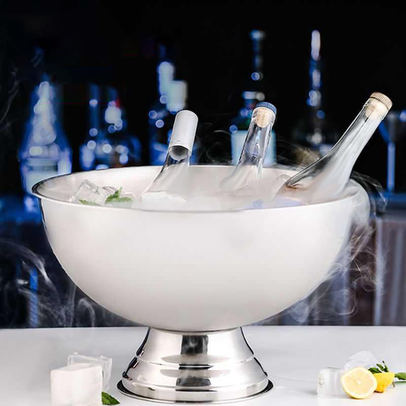 Qectial Cubeta de Hielo de Acero Inoxidable Recipiente para Hielo de Vino Barril para Enfriar Bebidas Material Resistente Adecuado para Reuniones