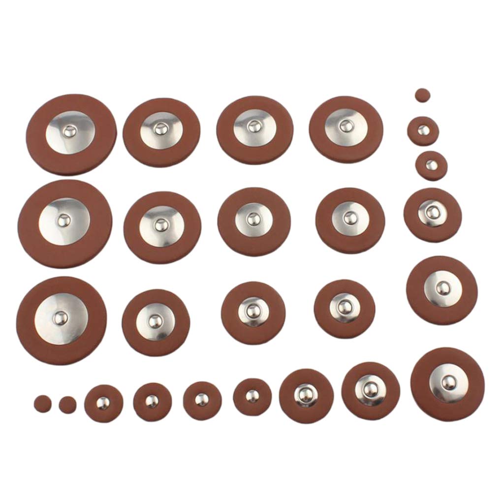 FASHIONMYDAY Pack of 26 Alto Saxophone Pads Sax Leather Pads Replacement for Saxophone Sax Accessory | Brass And Woodwind Instruments | Alto