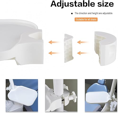 Miniatura 4 de Bandeja de estante de acceso cuadrada ajustable con poste blanco US100 soportes para cualquier silla