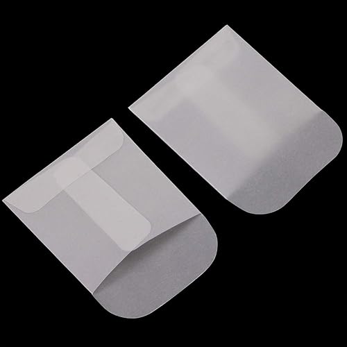 Miniatura 3 de ONLYKXY 60 unidades de 2.4 x 2.4 in/2.36 x 2.36 pulgadas blanco translúcido mantequilla bolsa sobre bolsa pequeña para joyería anillo etiqueta foto