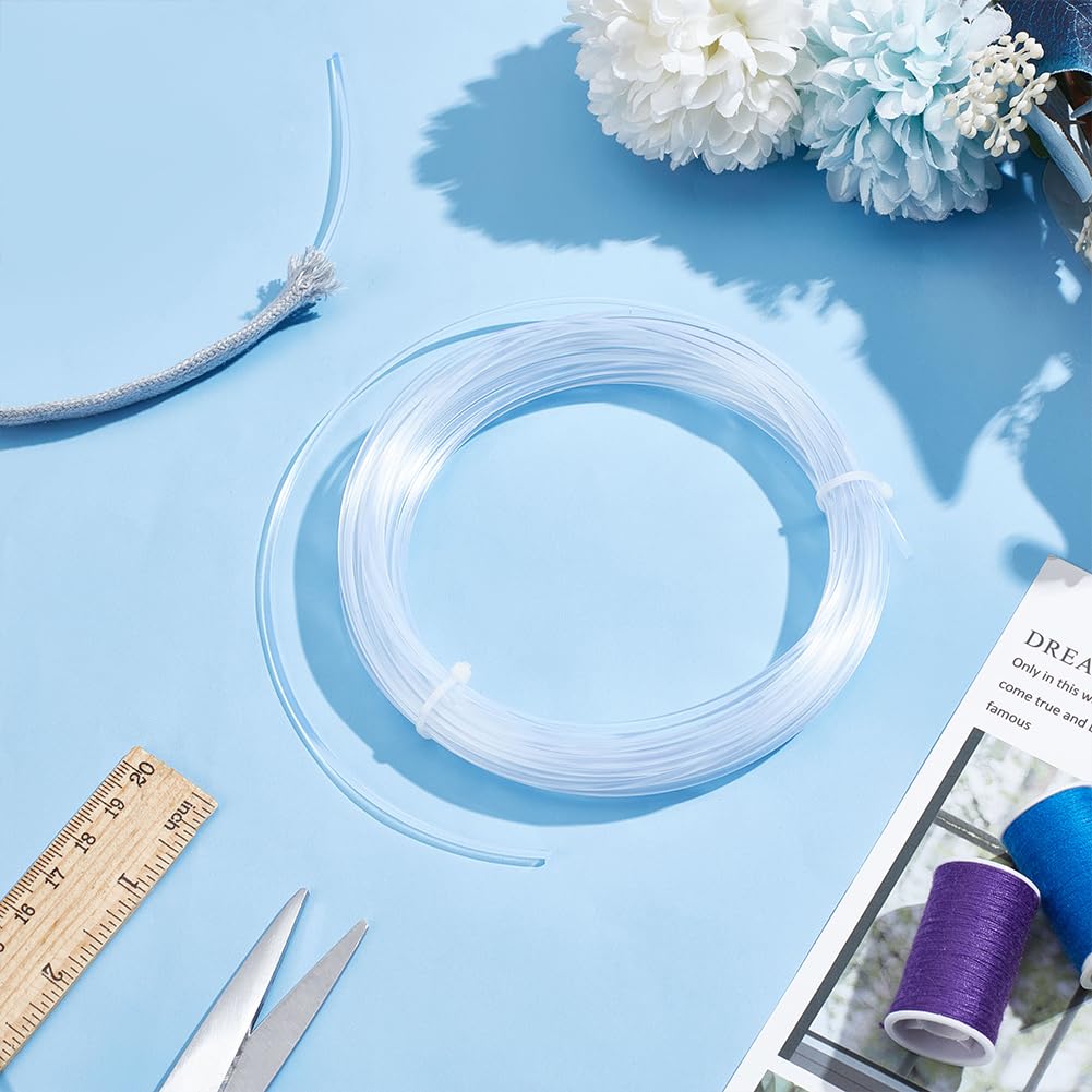 BENECREAT Rotolo Di Ferretto Per Corsetti In Plastica PP - 10 Metri, 4 Mm, Bianco