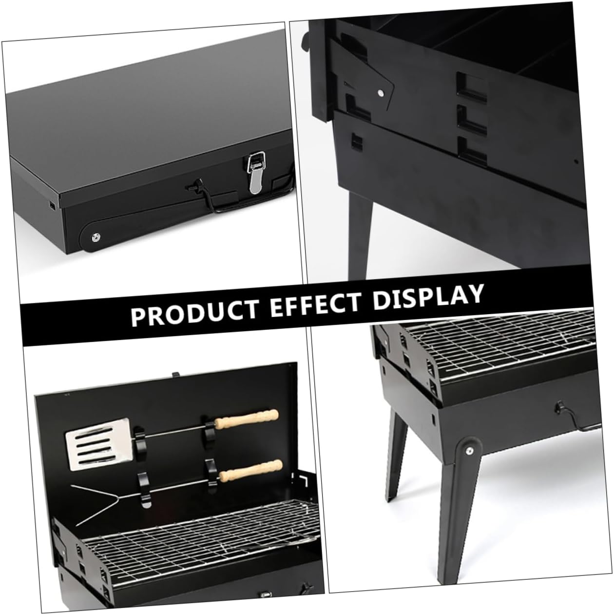 BESPORTBLE Portable Bbq Grill Accessories Outdoor Bbq Stove Folding Barbecue Stove Hibachi Grill for Camping Stable Foot Design