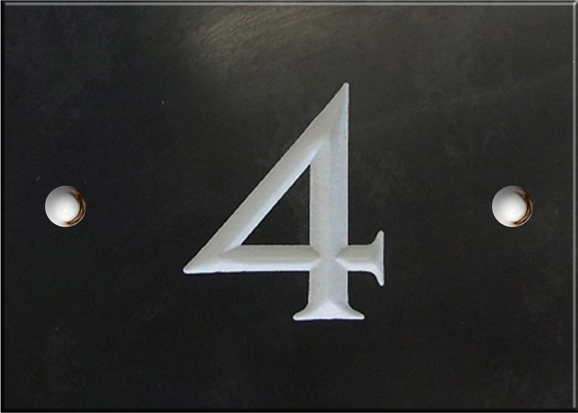 Engraved Slate House number sign - 1 to 99 (select your number here) - number 4 (Same Day Dispatch by 1st class Post!!!) โ image 1