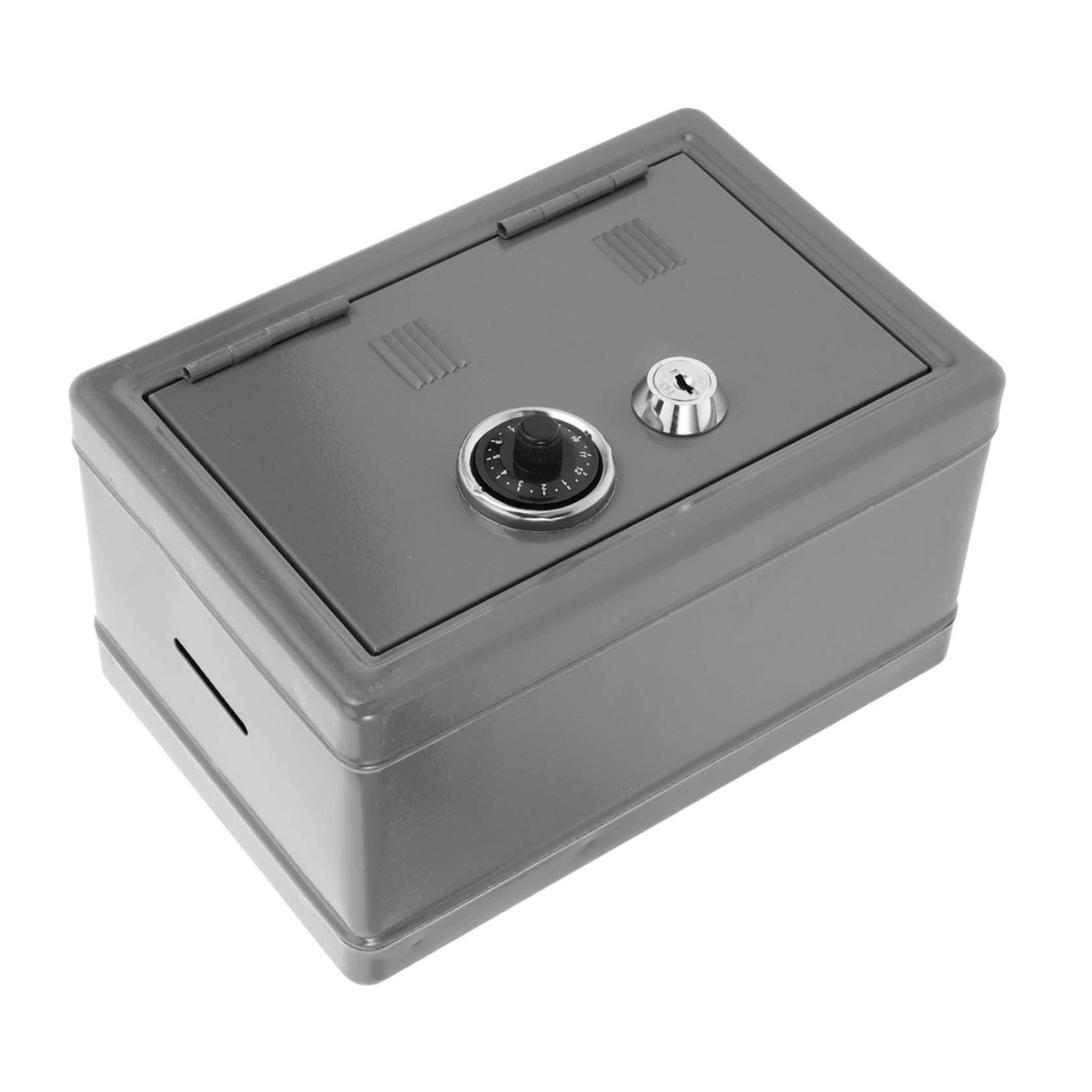 VILLCASE Cassaforte in Ferro Mini Serratura a Chiave e Combinazione, Scatola di Sicurezza Antitaccheggio per Ufficio e Viaggio, Contenitore Metallico per Documenti Importanti