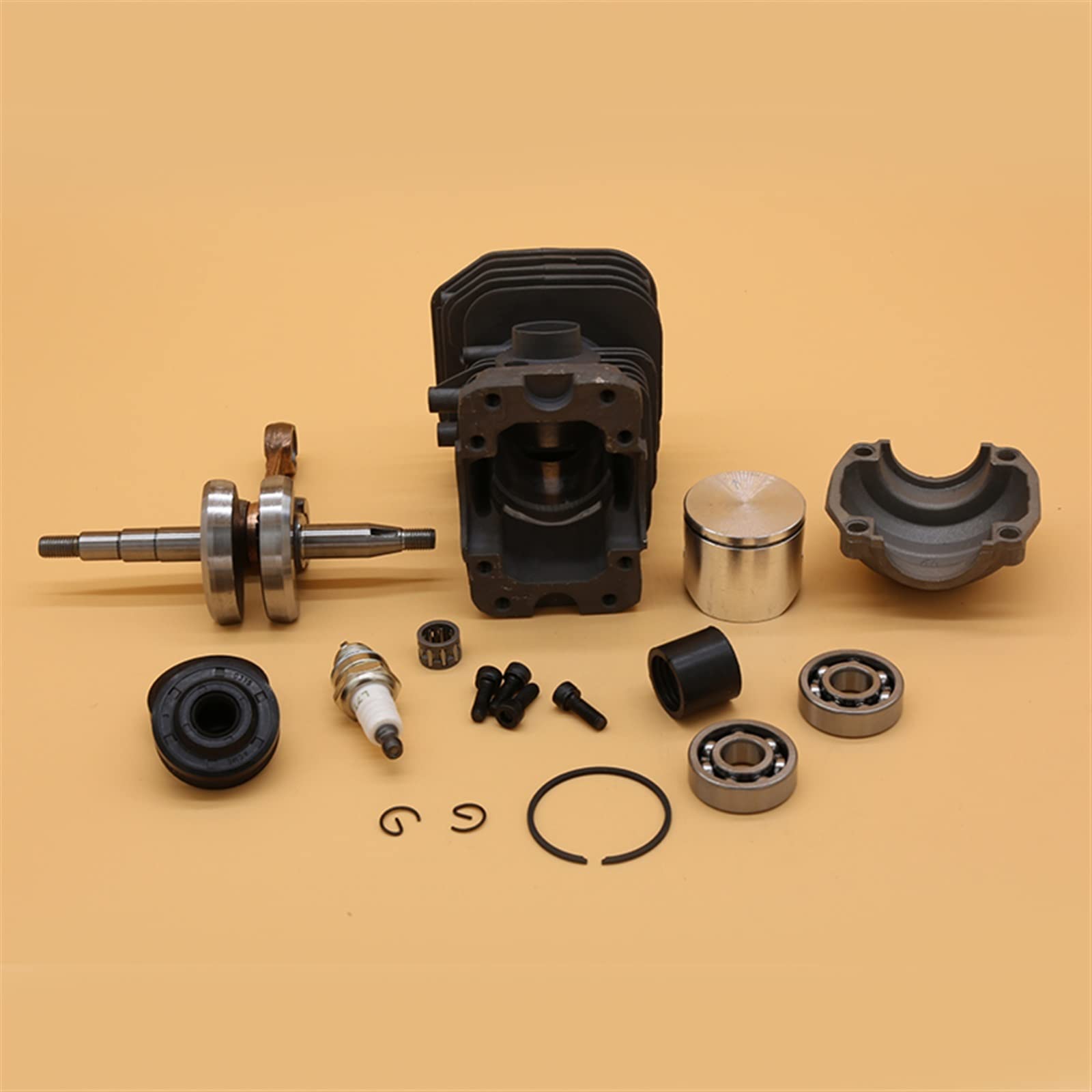 38 mm y amperio;Kit de motor de sello de aceite de cojinete de cigüeñal de cilindro de 40mm apto for HUSQVARNA 136 137 141 142 repuestos de motosierra 530069941(HUS137 38MM)