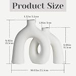 Ceramic Vase, Nordic Modern Boho in Style Decorative Ceramic Aesthetic Flower Vase for Home Decor (White)