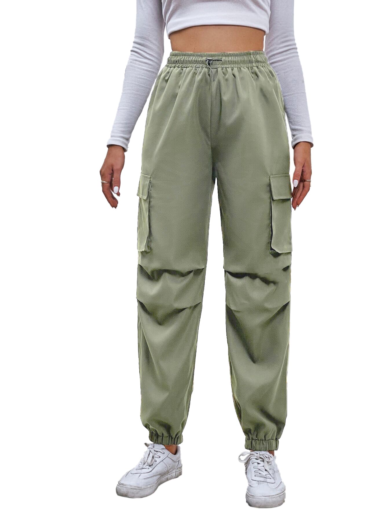Janasya Women's Relaxed Fit Cargo|Joggers Pant|Cargo Pant Cotton|Cargo Pant for Women (5157) in neutral
