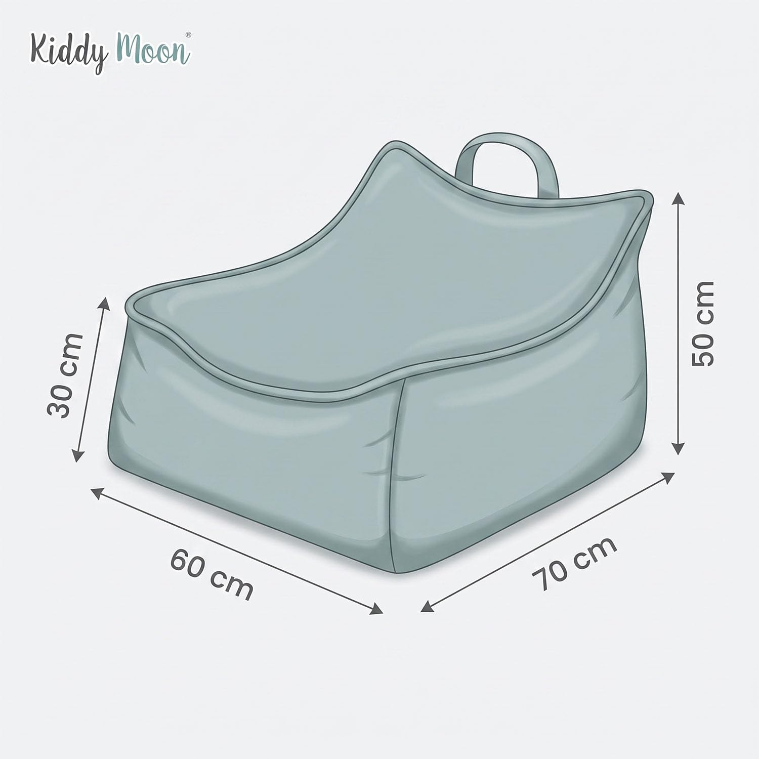 KiddyMoon KM-FTP-NEST Mebel fotel, jasnoszary