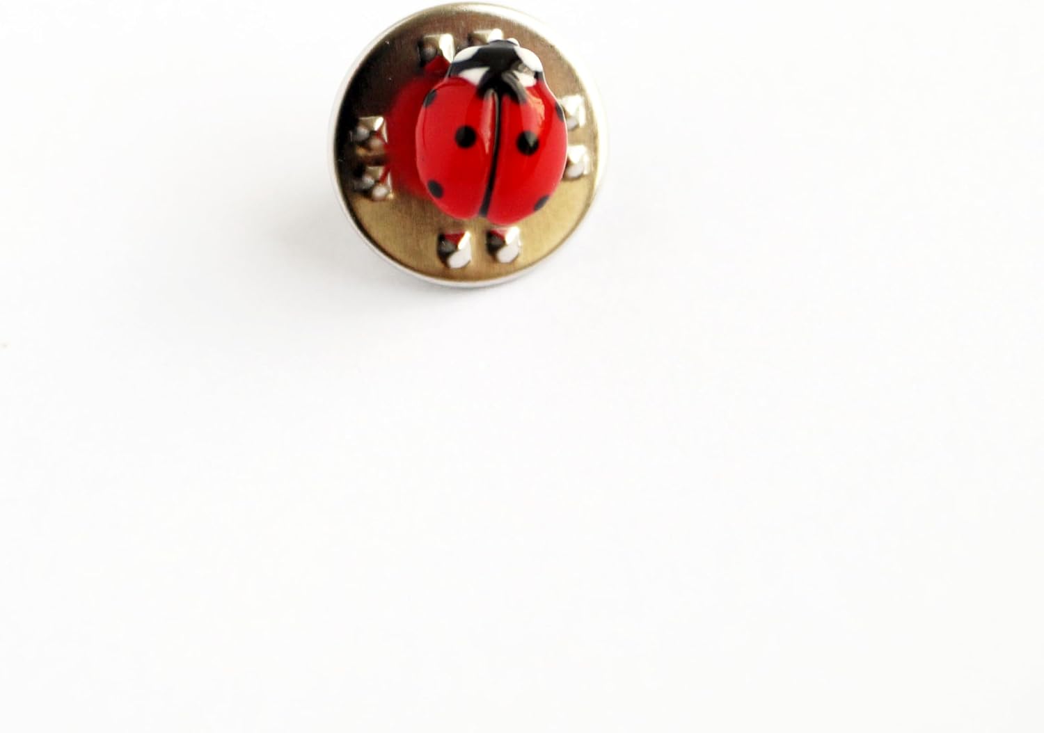 Tiny Ladybug Lapel Pin, Cute Red Bug Brooch for Denim, Linen, Cotton, Insect Jewelry, Small Ladybird Badge, Pin with Safe Lock