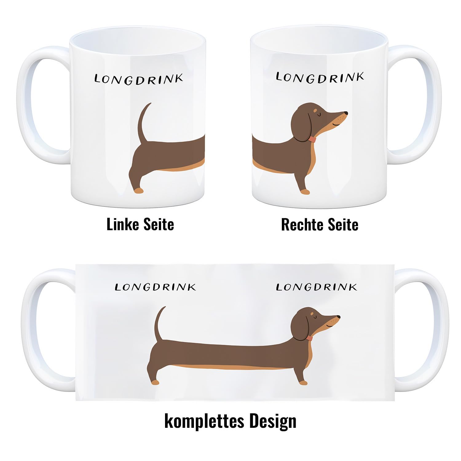 Tasse Décorative En Forme De Teckel - Résine Avec Poignée 3D - Cadeau Pour Amoureux Des Chiens - Lavable Au Lave-vaisselle
