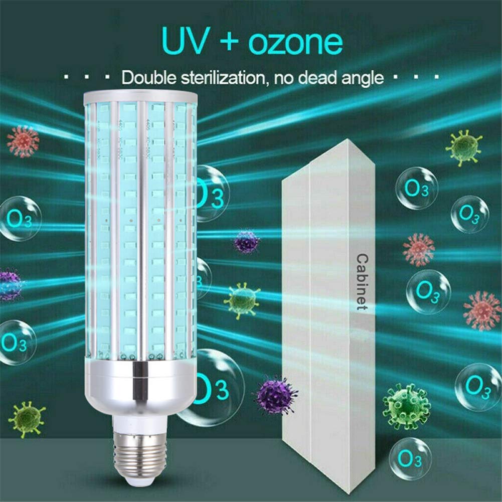 50W UV Esterilizador Lámpara, temporizador de ozono control remoto Filtro de maíz LED E27 Bombillas portátil lámparas ultravioleta UVC accesorio ligero de aire para el hogar Animales