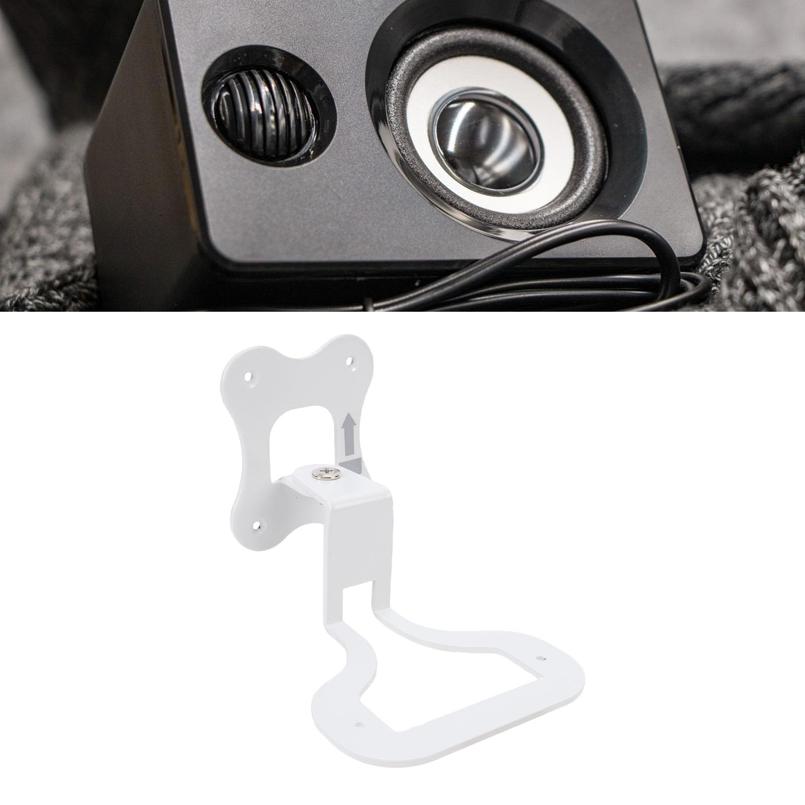 Eujgoov Soporte de Pared para Altavoz, Soporte Giratorio Ajustable de Metal para Altavoces Enchant, de Sonido Envolvente de Cine en Casa, Solución de Montaje Debajo del Televisor Que Ahorra Espacio