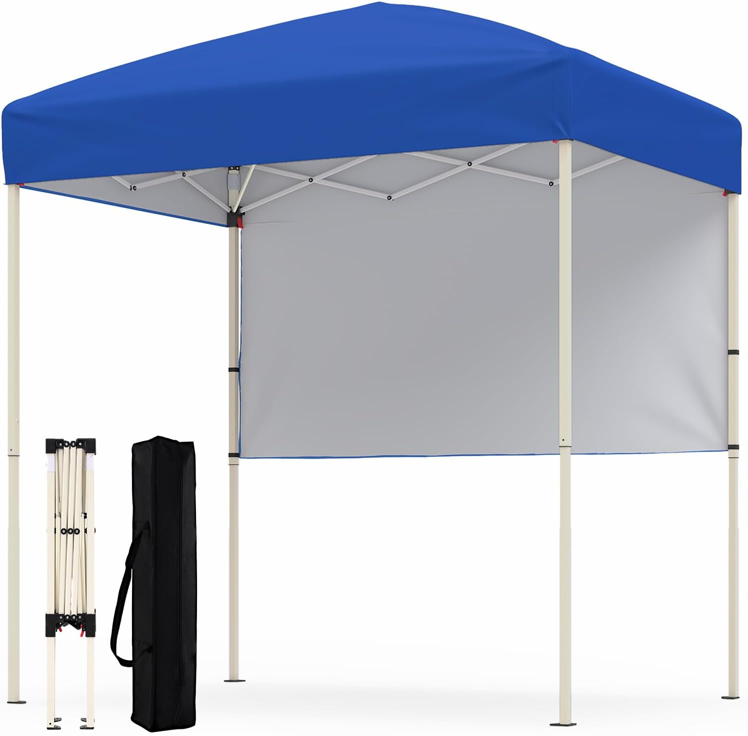 Tangkula 6x4 Ft Pop Up Canopy, UPF 50+ Instant Setup Canopy Tent with Sidewall, 4 Stakes, Portable Outdoor Canopy with Carrying Bag for Camp, Beach, Patio (Blue)