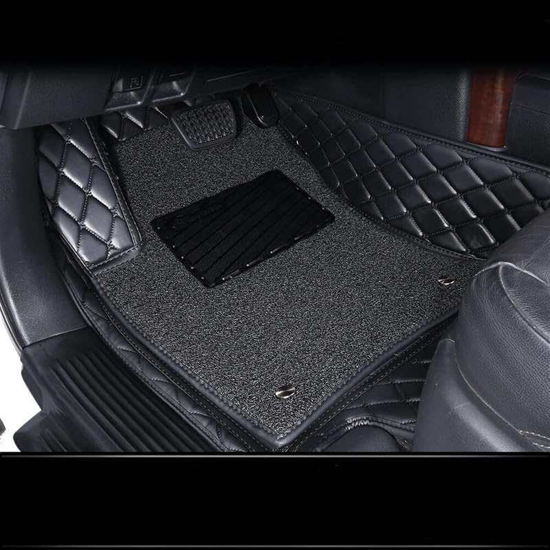 Image of 9D Car Floor Mat Full Set for E Bella Electric (5-Seater) || Luxury Leather with Grass Mat Complete Set || 100% Waterproof and Washable || Color : (Coffee)