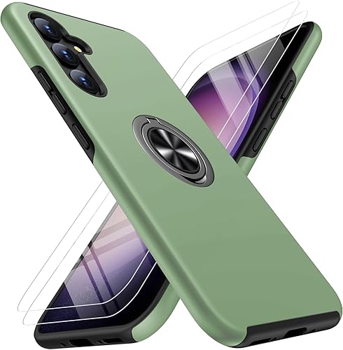 JAME Funda para Samsung Galaxy A54 5G, Galaxy A54 5G con protector de pantalla, ajuste delgado, a prueba de golpes, con soporte de anillo función de