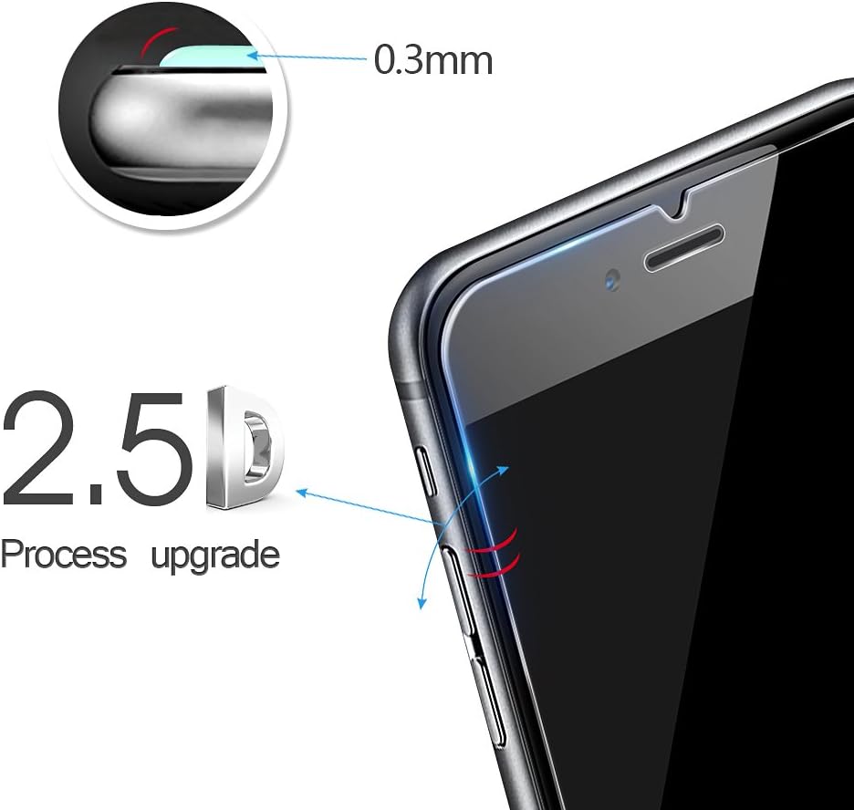 3-Pack iPhone 6s / 6 Screen Protector Glass, 0.3MM Slim And 9H Hardness Bubble Free, Anti-Fingerprint, Oil Stain & Scratch Coating