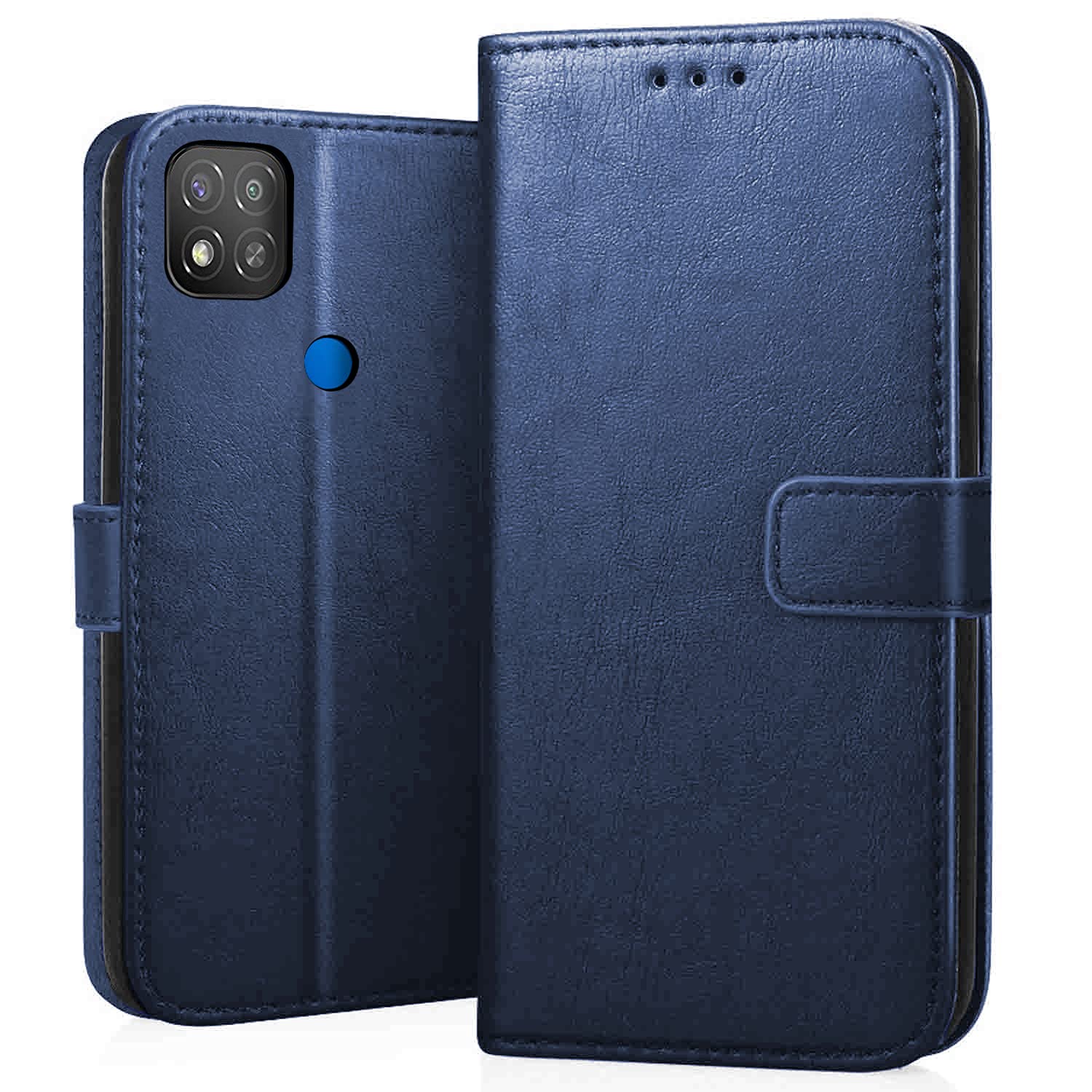 CEDO Redmi 9/9 Activ/Poco C31 (4G) Flip Cover | Leather Finish | Inside Pockets & Inbuilt Stand | Shockproof Wallet Style Magnetic Closure Back Case Flipcover (Blue) (B08K3BM83Z) Amazon Price History, Amazon Price Tracker