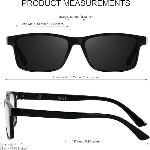 Miniatura 2 de ANDWOOD Lentes de lectura polarizados con bloqueo de luz azul, para hombres y mujeres, protección UV