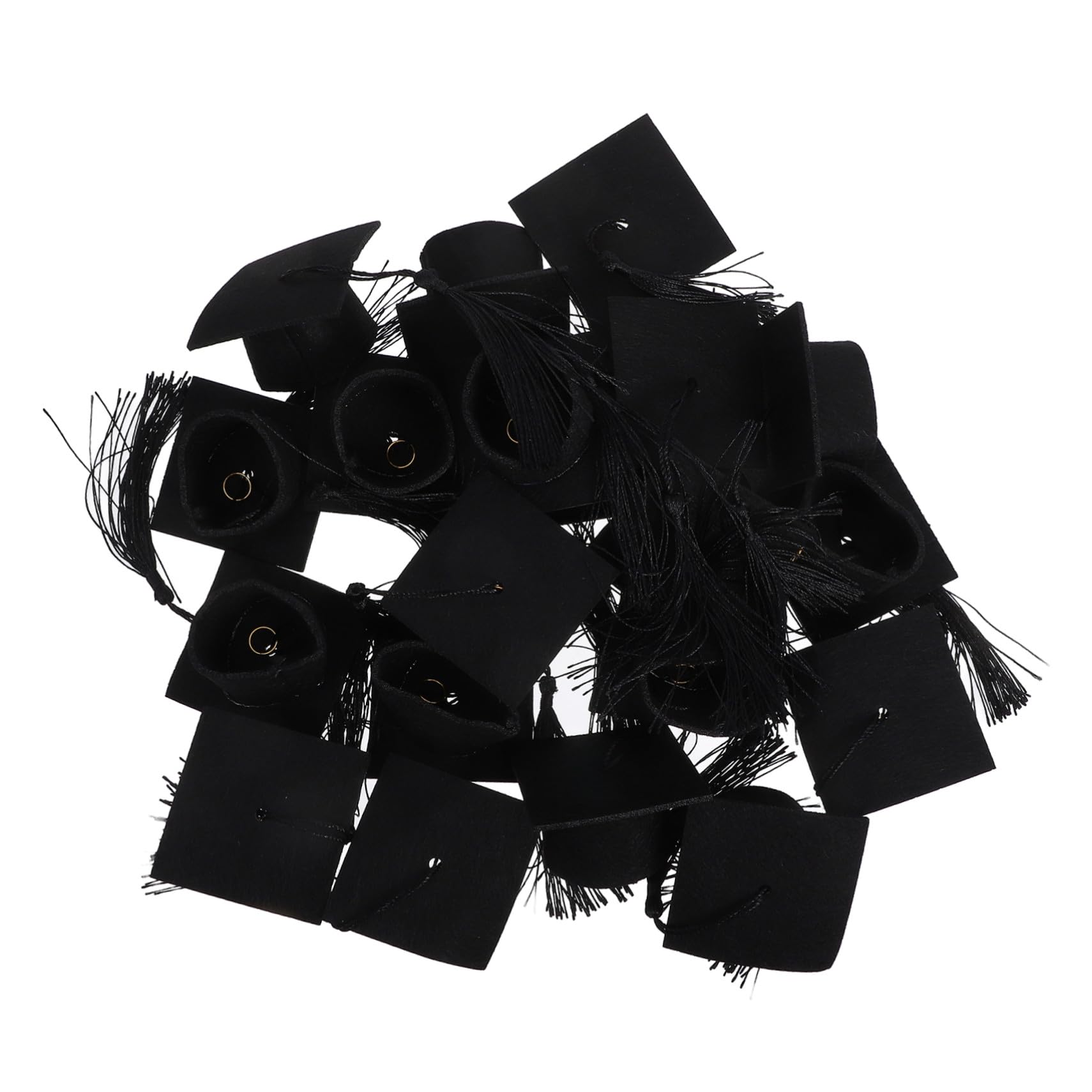 Coiffe de diplôme en tissu noir haut de gamme pour une décoration de fête unique et raffinée