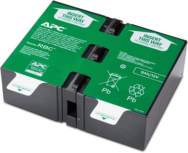 APC by Schneider Electric APCRBC124 UPS Replacement Battery Cartridge for APC - BR1200GI, BR1500GI and Select Others