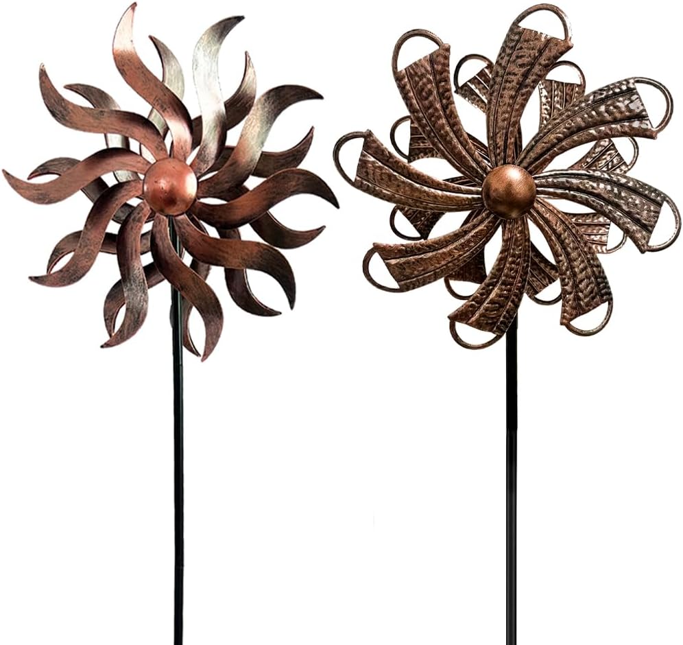 360° Metal Wind Spinner – Willow Leaf Kinetic Sculpture for Outdoor Patio Lawn Yard and Garden Decor