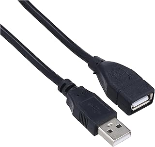 كابل وصلة USB من ذكر إلى انثى، أسود، 1.5 متر