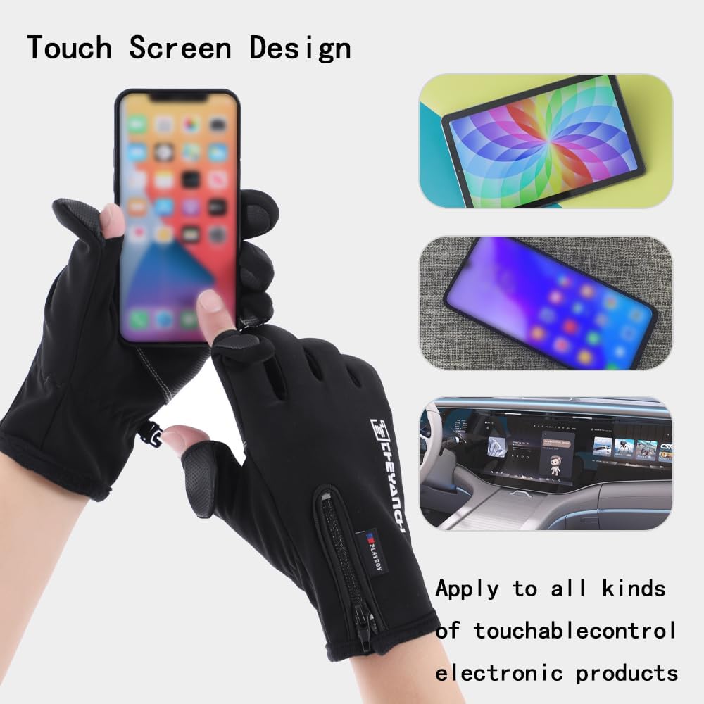 -10℉ Waterproof Winter Gloves for Men & Women, Breathable Thermal Gloves, 5-Layer Touch Screen Cold Weather Gloves Snow Ski Gloves