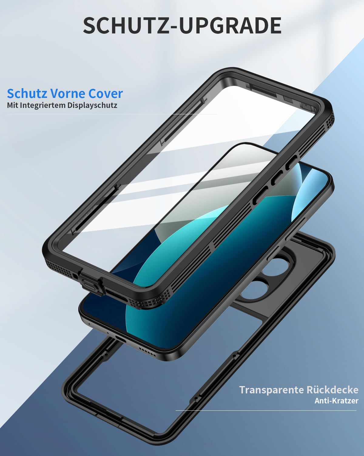 Lanhiem für Xiaomi Redmi Note 15 Pro 5G Hülle, IP68 Wasserdicht Handyhülle Xiaomi Note 15 Pro 5G 360 Grad Schutzhülle Stoßfest Staubdicht Outdoor Panzerhülle mit Eingebautem Displayschutz, Schwarz