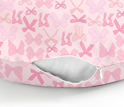 Miniatura 8 de Pink Bows - Fundas de almohada de lactancia para niñas, con lazos de San Valentín, almohada de alimentación para lactancia, almohadas de primavera